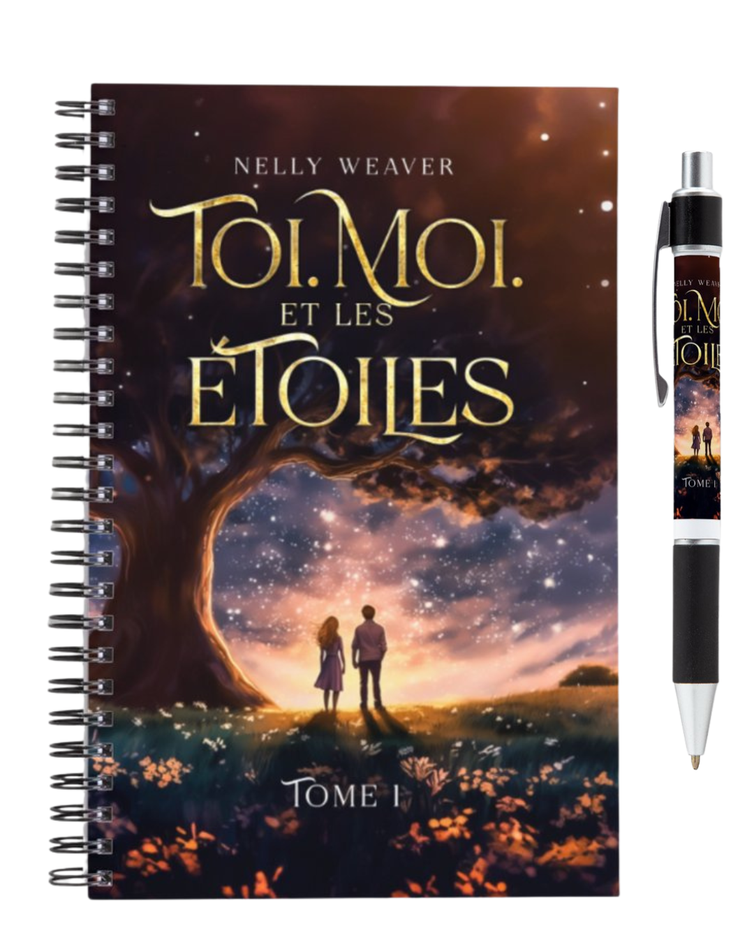 Le carnet + son stylo Relié Toi. Moi. Et les étoiles